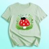 Mushroom & Cat Graphic T-shirt