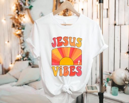 Retro christian christmas shirt Jesus vibes shirt