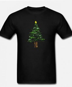 Gun Christmas Tree Graphic T-shirt