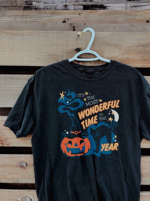 It's the Most Wonderful Time of the Year-Vintage Black Cat Halloween Shirt