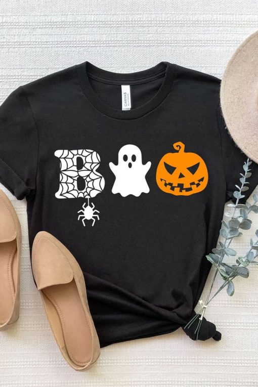 Women's Boo Bat Ghost Pumpkin T-Shirts